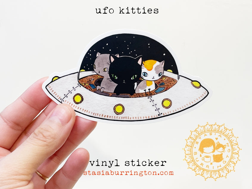 UFO Kitties Vinyl Sticker