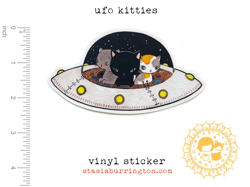 UFO Kitties Vinyl Sticker