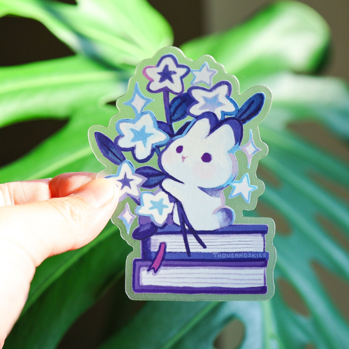 Thousand Skies Rabbit's Star Bouquet Vinyl Sticker (Transparent)