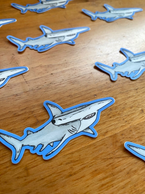 Hammerhead Shark Water Resistant Sticker