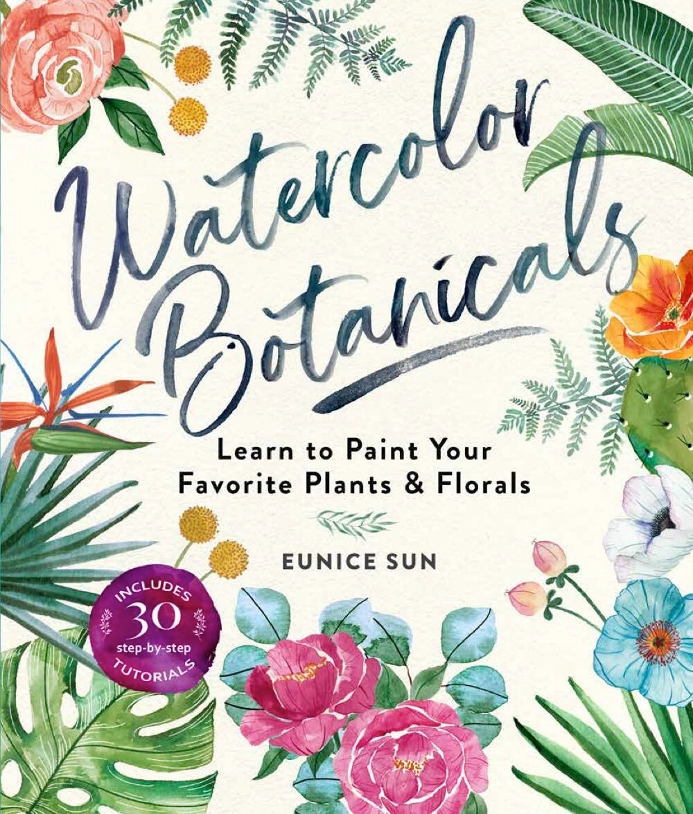 Learn to paint gorgeous watercolor flowers, houseplants, and arrangements with this inspiring guide that includes 30 step-by-step tutorials.
Filled with lessons and daily exercises, this fun introduction to watercolor teaches beginner artists how to create their own botanical-inspired paintings. It covers everything from selecting paper, paint, and brushes to choosing a palette, blending colors, and adding dimension and detail. Once you've mastered the essential techniques, you'll learn to paint cacti, pop