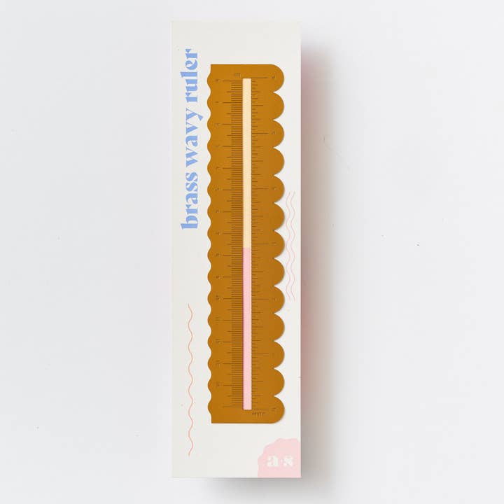 Wavy Brass Ruler with Scalloped Borders