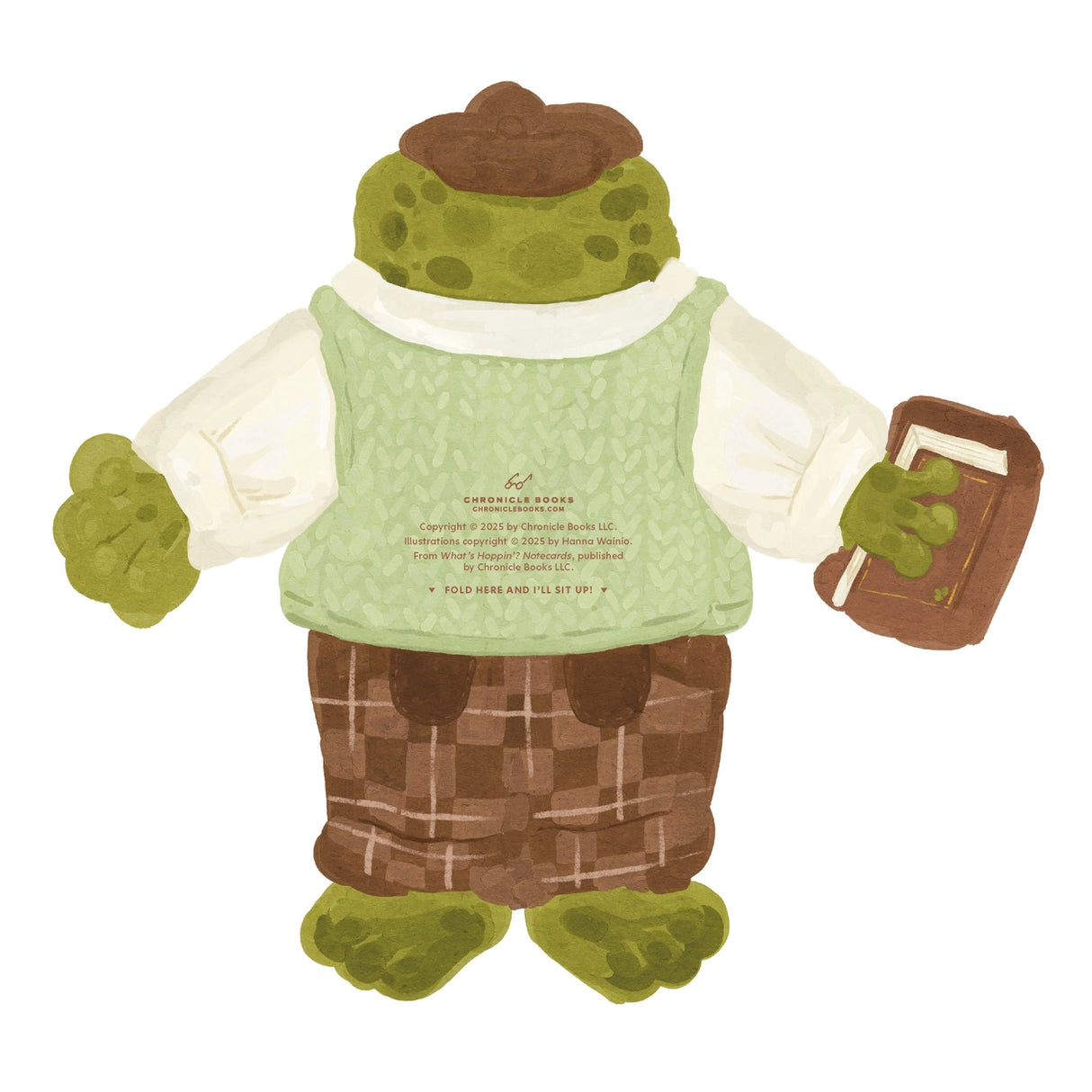 Add some quirky charm to your correspondence with adorable frog-shaped notecards!
These illustrated cards feature four different designs and punny greetings. From a wizard frog to a romantic frog, a bookish toad to a cowboy croaker, each of these playful amphibians will deliver your birthday wishes, congratulations, and cheerful ribbits to friends and family! The stationery set includes 12 die-cut notecards (4 designs repeating) and 12 envelopes.