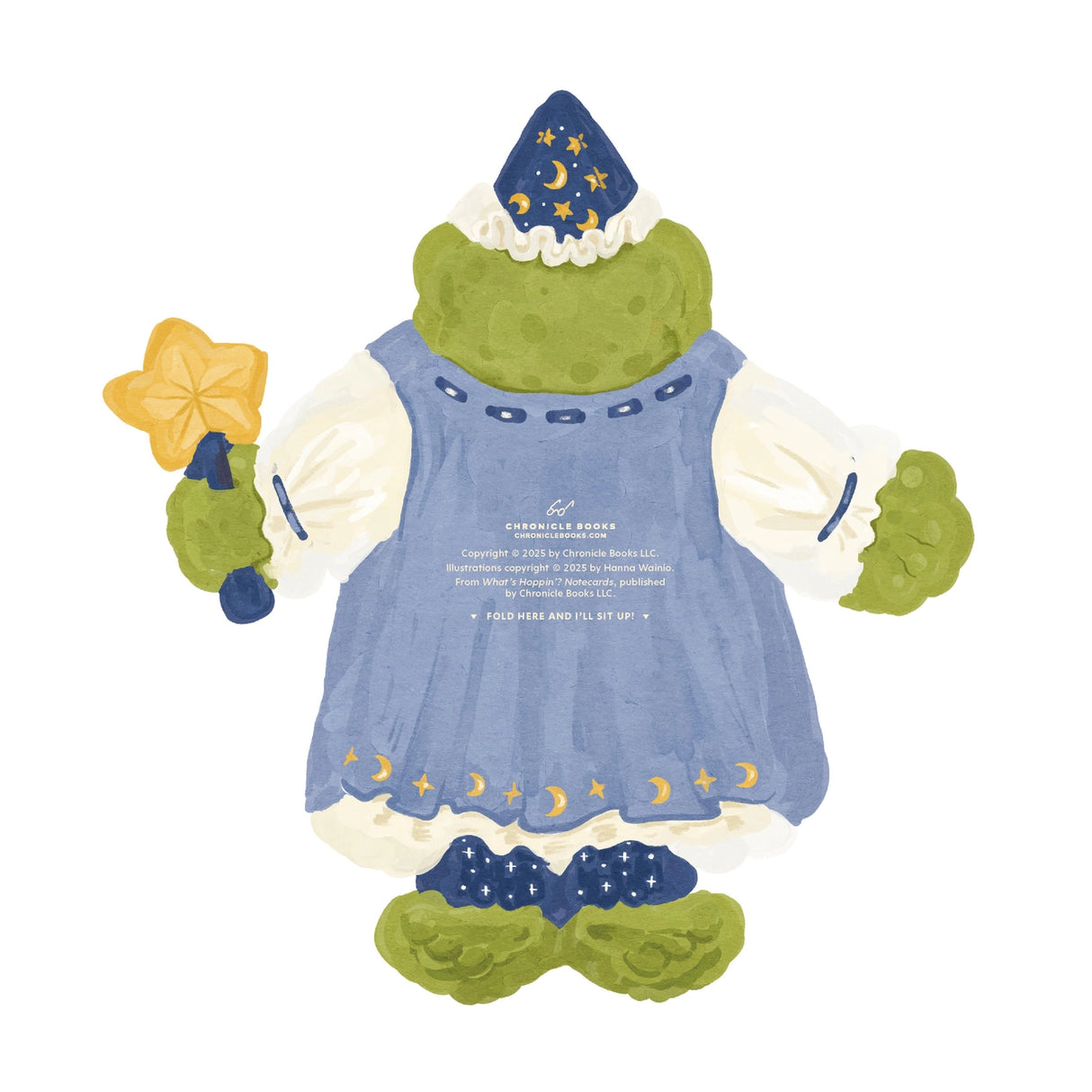 Add some quirky charm to your correspondence with adorable frog-shaped notecards!
These illustrated cards feature four different designs and punny greetings. From a wizard frog to a romantic frog, a bookish toad to a cowboy croaker, each of these playful amphibians will deliver your birthday wishes, congratulations, and cheerful ribbits to friends and family! The stationery set includes 12 die-cut notecards (4 designs repeating) and 12 envelopes.