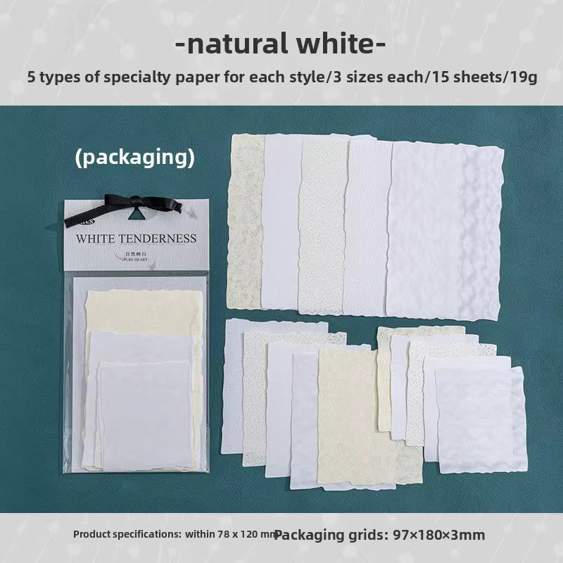 This beautifully crafted paper pack includes 15 pieces of cute paper materials in different patterns! Each pack comes with pieces in 5 varying styles with 3 of each design.
These pieces make great card decoration, collage pieces, or additions to your journal spreads!
