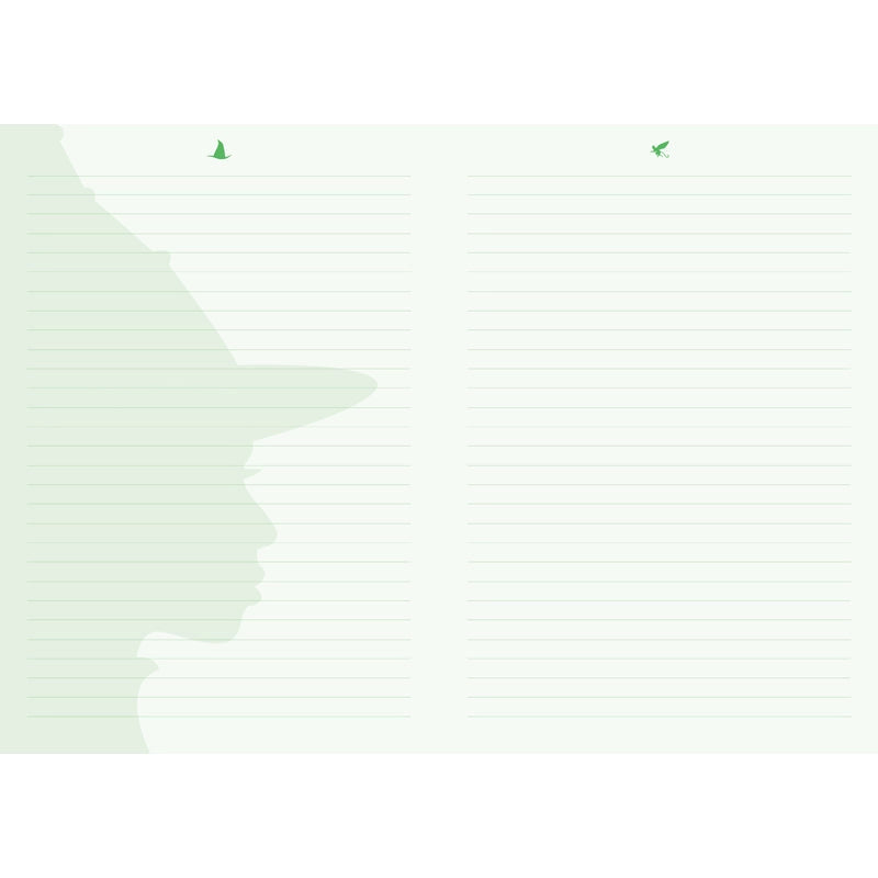 The perfect place to note your thoughts in style, this 184-page collectible journal is a stylish gift for any Wicked fan. This reversible journal can be flipped to present either Elphaba Thropp’s or Glinda Upland’s profiles, with internal pages in soft shades of green and pink and with a satin placeholder ribbon.
QUALITY CONSTRUCTION: This journal features a stunningly detailed, molded hardcover with metallic finish, 184-ruled pages of premium paper, plus a satin ribbon marker to ensure you never lose your