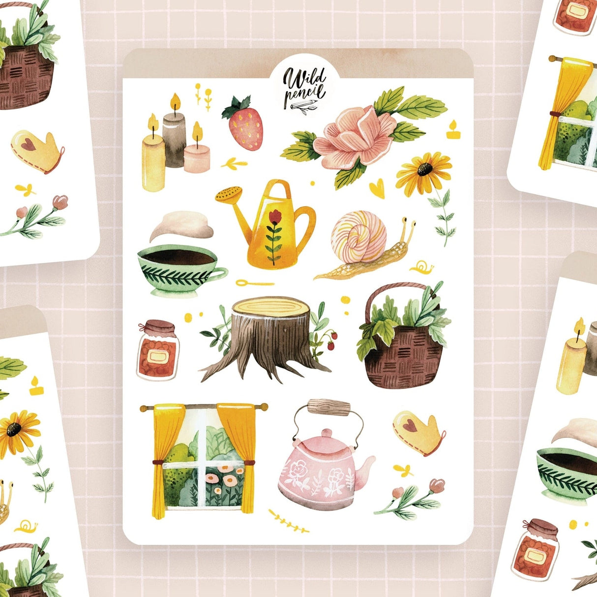 Designed with all travelers, wanderer and nature lovers in mind, sticker sheets have been core product of Wild Pencil Studio and loved by many in the last few years. Each decorated with my own original watercolor or gouache illustration, they are perfect for bullet journals, planners, envelopes or various other crafts!