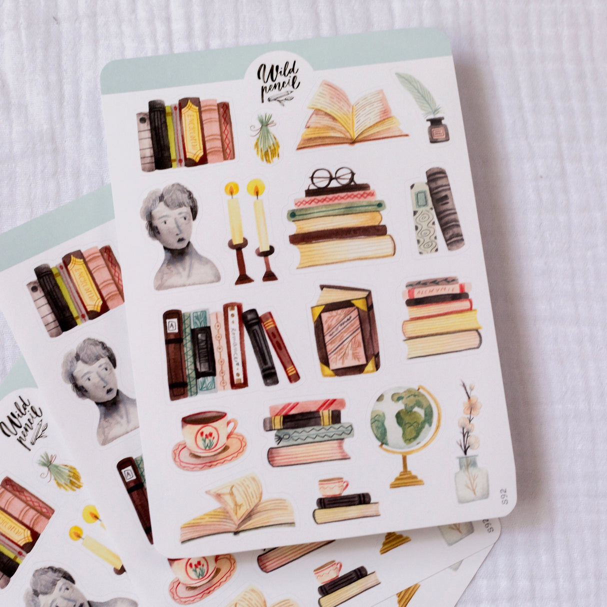 Designed for all book lovers, this paper sticker sheet will be perfect for your bullet journal, planner, diary, snail mail or other crafts. All illustrations are my own originals made with love in Brno, Czech Republic.
