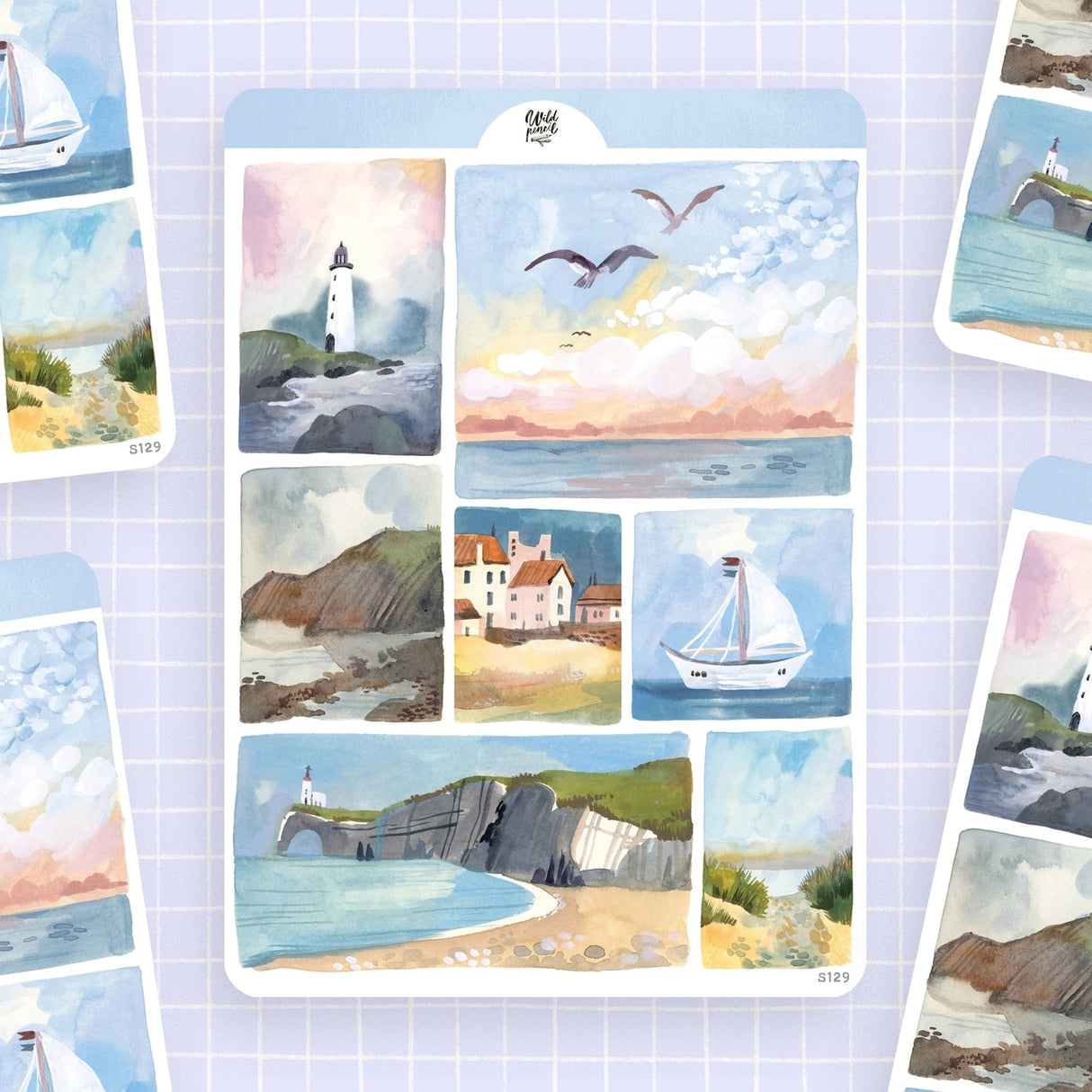 This paper sticker sheet has been designed with all summer lovers in mind! Perfect for your bullet journal, planner, snail mail or various other crafts. Designed from my original sketchbook illustrations, each made with love in Czech Republic.