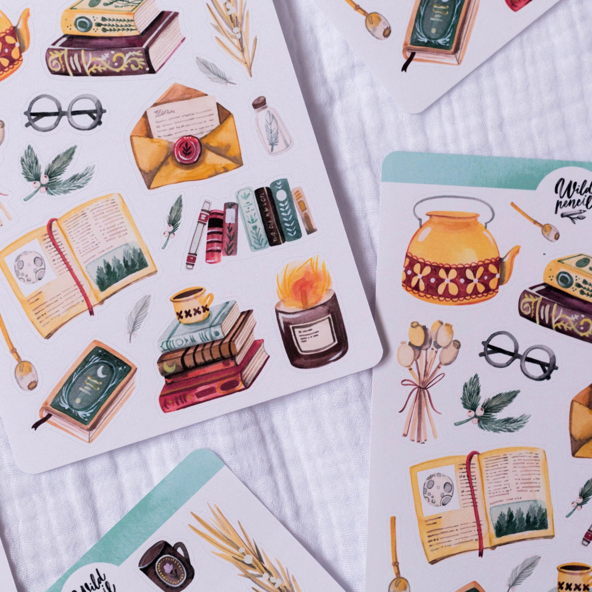 Designed for all book lovers, this paper sticker sheet will be perfect for your bullet journal, planner, diary, snail mail or other crafts. All illustrations are my own originals made with love in Brno, Czech Republic.