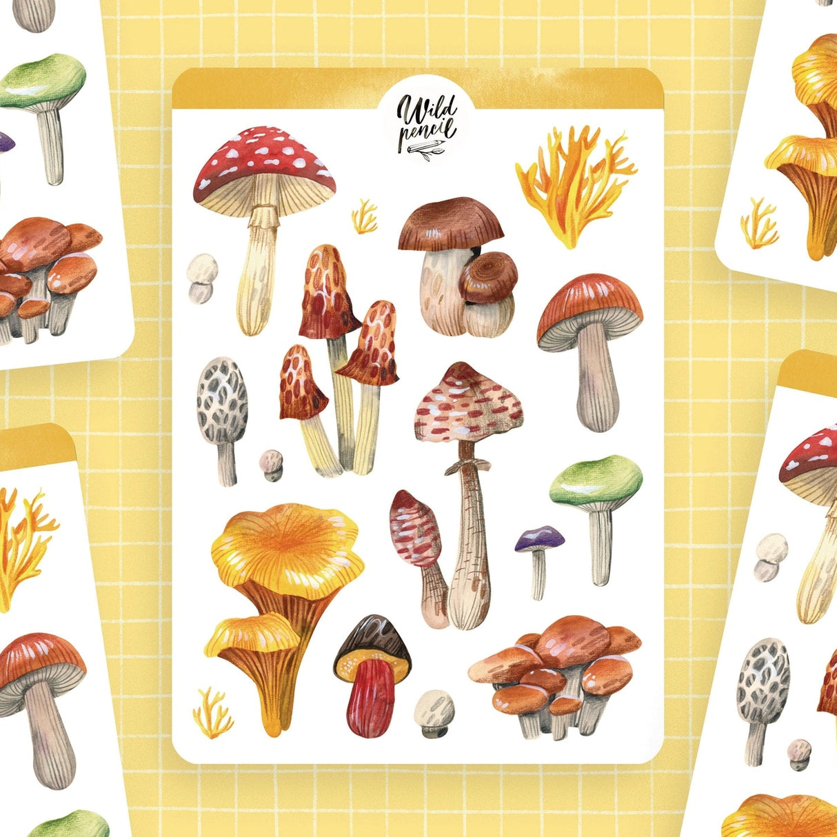 Wild Pencil Studio Sticker Sheet - Mushrooms