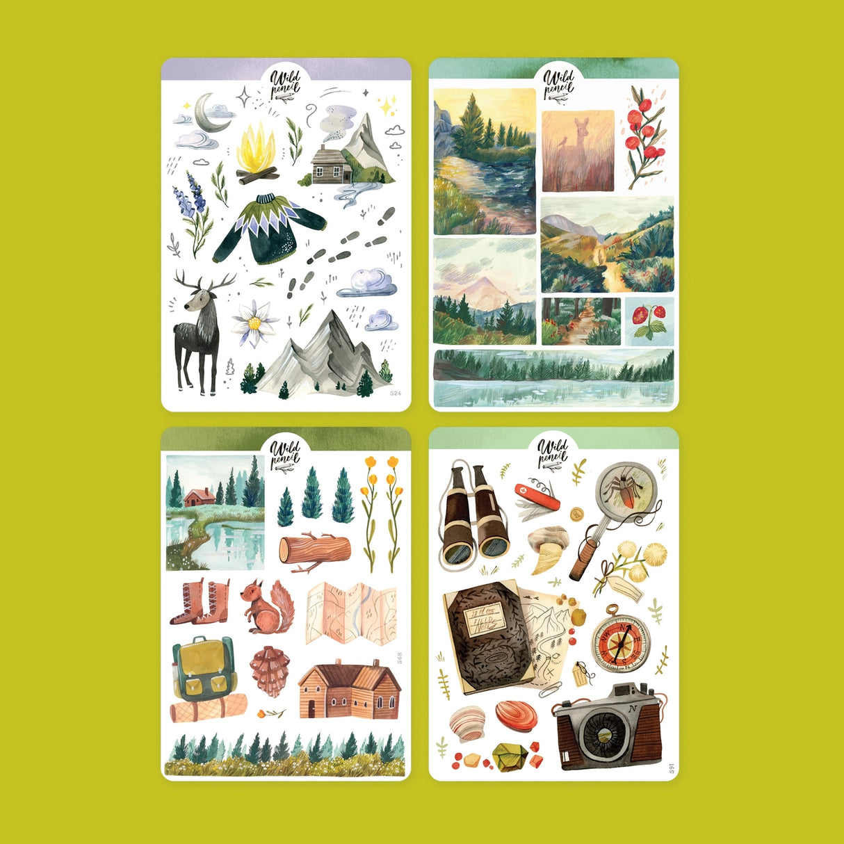 Get four stickers sheets in a bundle for better price! Perfect for your bullet journal, planner, snail mail or various other crafts. Designed from my original sketchbook illustrations, each made with love in Czech Republic.