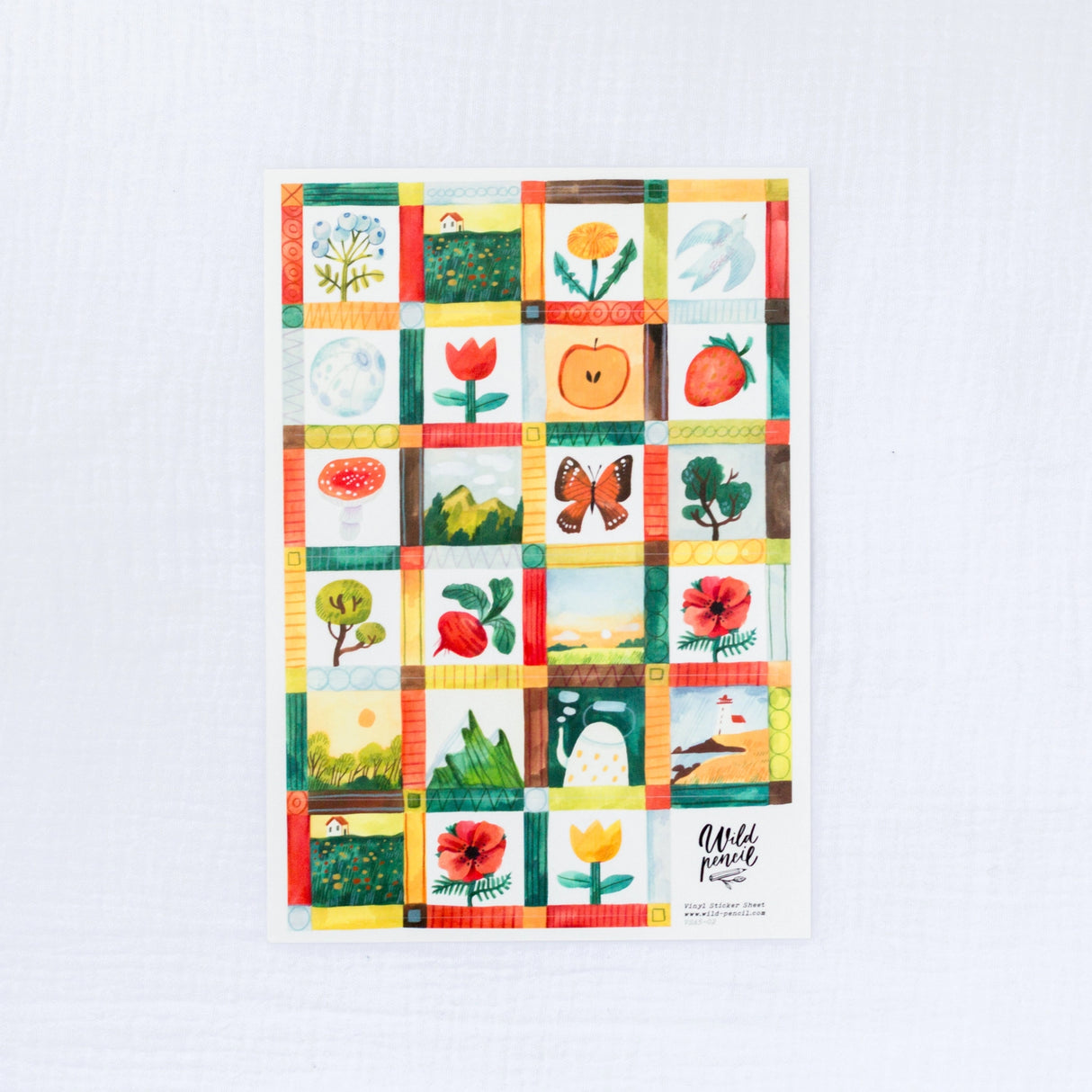 Wild Pencil Studio Vinyl Sticker Sheet - Meadow Mosaic