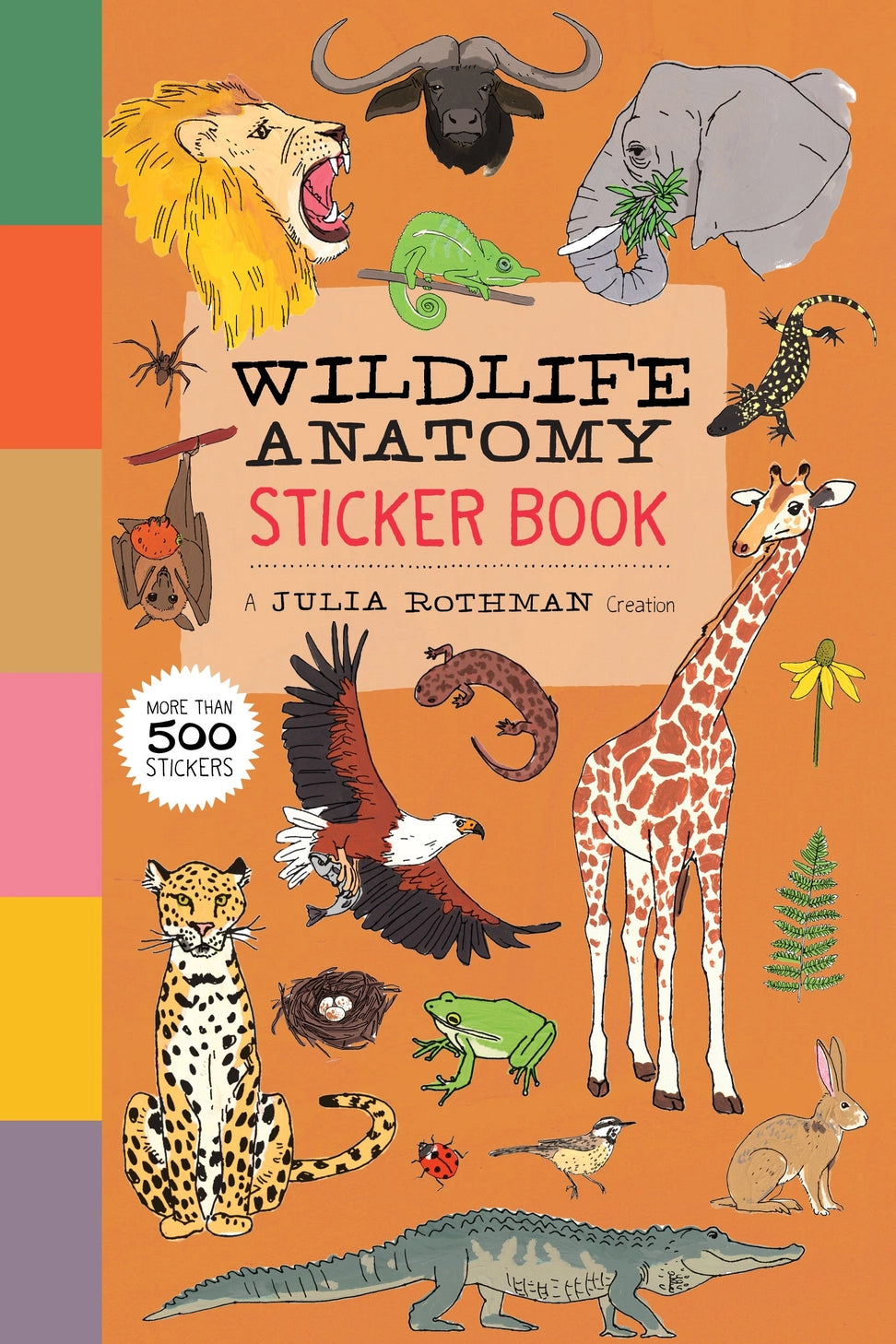Wildlife Anatomy Sticker Book
Julia Rothman's Wildlife Anatomy illustrations are featured in this collection of more than 500 stickers, including amazing mammals, birds, amphibians, and insects from around the world. Beloved illustrator Julia Rothman's playful art of wild animals from around the world, first presented in her book Wildlife Anatomy, is featured on 500 colorful stickers, perfect for decorating surfaces and using in craft and collage projects. From the armadillo to the aye-aye, the ocelot to t