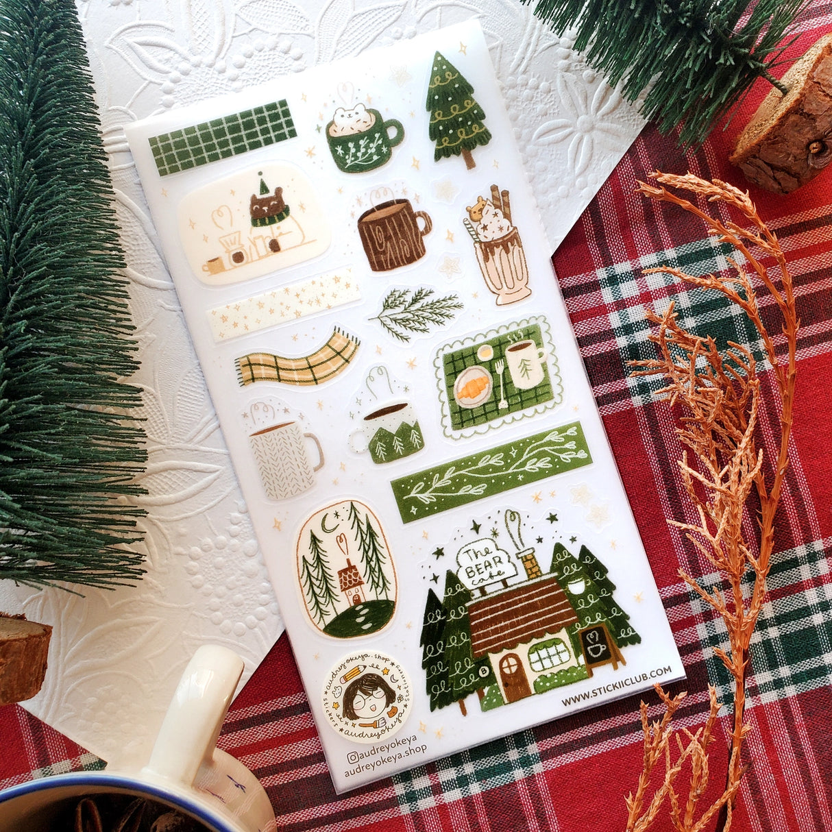 STICKII Winter Bear Cafe Sticker Sheet