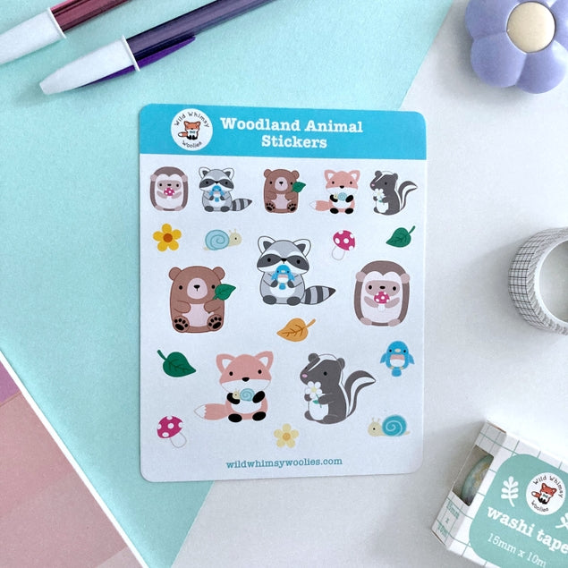Woodland Animal Vinyl Sticker Sheet