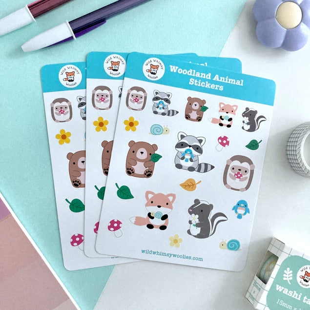 Woodland Animal Vinyl Sticker Sheet