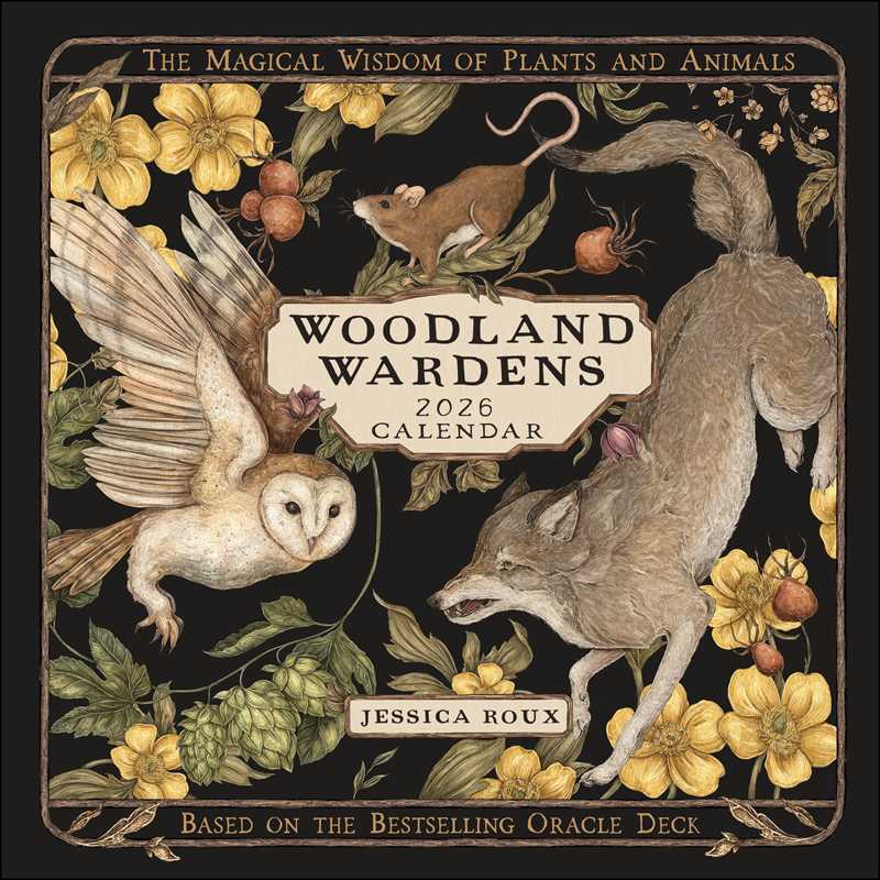 Based on the bestselling Woodland Wardens oracle card deck, this wall calendar is for spiritual seekers attuned to the magical communications of nature.
The monthly calendar showcases twelve gorgeously illustrated animal-plant pairs from beloved artist/author Jessica Roux along with her reflections on their symbolic significance as divined from folklore, mythology, and literature.