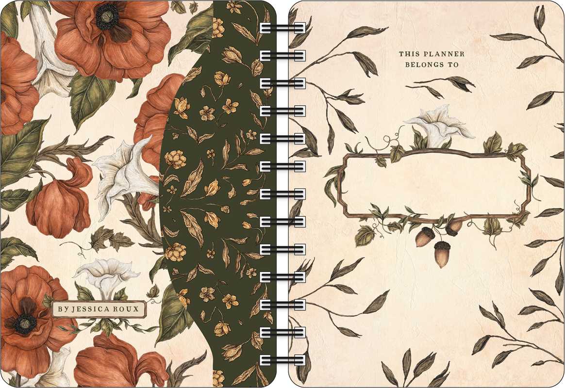 Stay organized as you seek wisdom from nature in this enchantingly illustrated planner based on the bestselling Woodland Wardens oracle card deck.
From beloved artist and author Jessica Roux, each month showcases an animal-plant pair along with their symbolic significance as divined from folklore, mythology, and literature. Monthly prompts encourage you on your own path of personal growth. Weekly and monthly spreads offer ample room for planning, making lists, and noting all the important things in your li