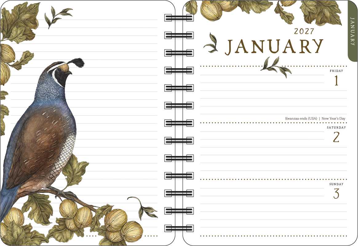Stay organized as you seek wisdom from nature in this enchantingly illustrated planner based on the bestselling Woodland Wardens oracle card deck.
From beloved artist and author Jessica Roux, each month showcases an animal-plant pair along with their symbolic significance as divined from folklore, mythology, and literature. Monthly prompts encourage you on your own path of personal growth. Weekly and monthly spreads offer ample room for planning, making lists, and noting all the important things in your li