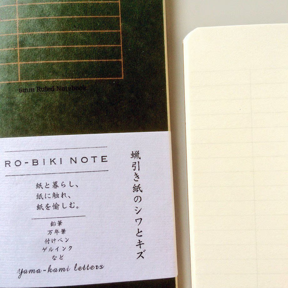 The RO‑BIKI Note is a beautifully crafted Japanese notebook known for its distinctive waxed paper cover, which gains character the more you use it. Over time, the cover softens, develops a natural patina, and becomes uniquely yours—making every notebook feel personal and well‑loved.
Inside, you’ll find high‑quality 6mm ruled paper ideal for writing, sketching, planning, or journaling. Its compact size makes it perfect for everyday carry, while the durable construction ensures it holds up to frequent use.