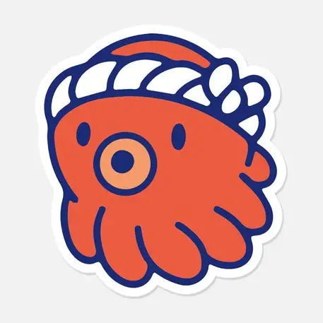 Lil Tako is one of our original characters. It is inspired by the mascots that can be found on the front of takoyaki stands, these small dumplings filled with octopus.
• Vinyl sticker
• 4 x 4.3 cm
• PVC free
• Anti-UV varnish
• Can be used outside
• Printed in Sweden