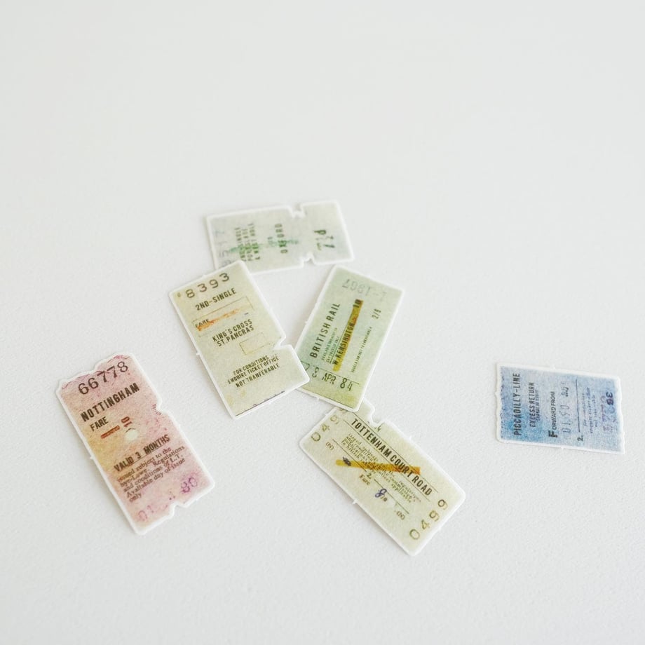 Yohaku Flake Stickers -Ticket (F-008)