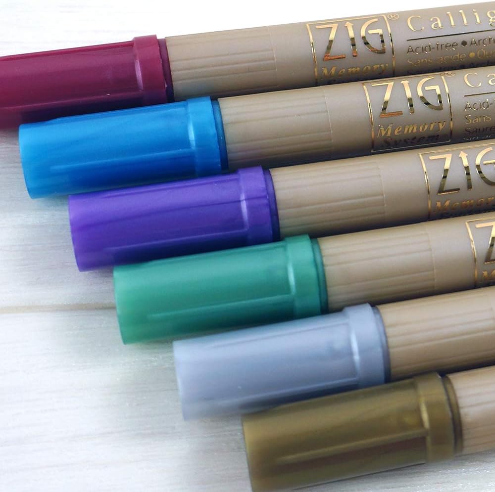 Create thin and thick letters all within one pen! The hard chiseled nibs allow calligraphers and hand letterers the convenience of rendering oblique lines without the hassle of dip pens. These pens are also compatible with watercolors and alcohol inks giving you a wide range of mixed media options. Store horizontally when not in use.
Thin nib: 2 mm
Thick nib: 3.5 mm
Water based pigment
Photo safe
Acid free
Lightfast