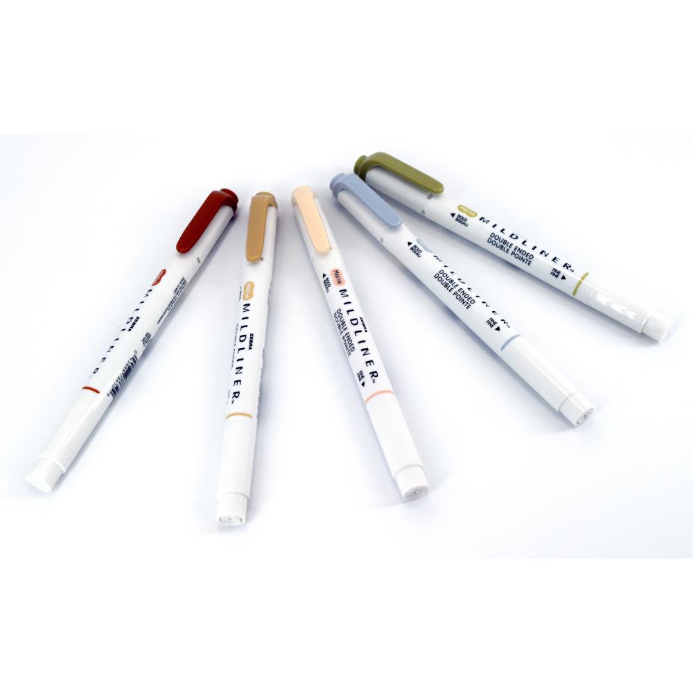 Zebra Mildliner Double Ended Marker Bold & Fine Point 5/Pkg - Neutral