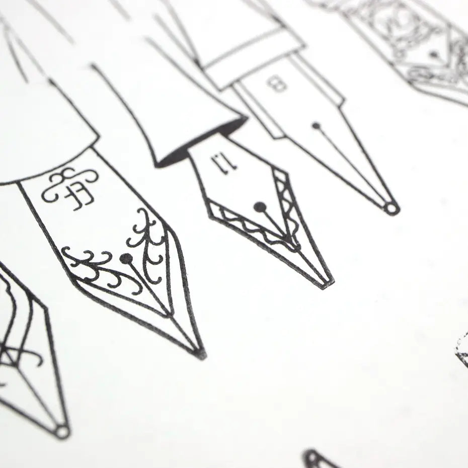 "Nibs & Ink" - 4"x6" Clear Stamp Set (16 Stamp Designs)