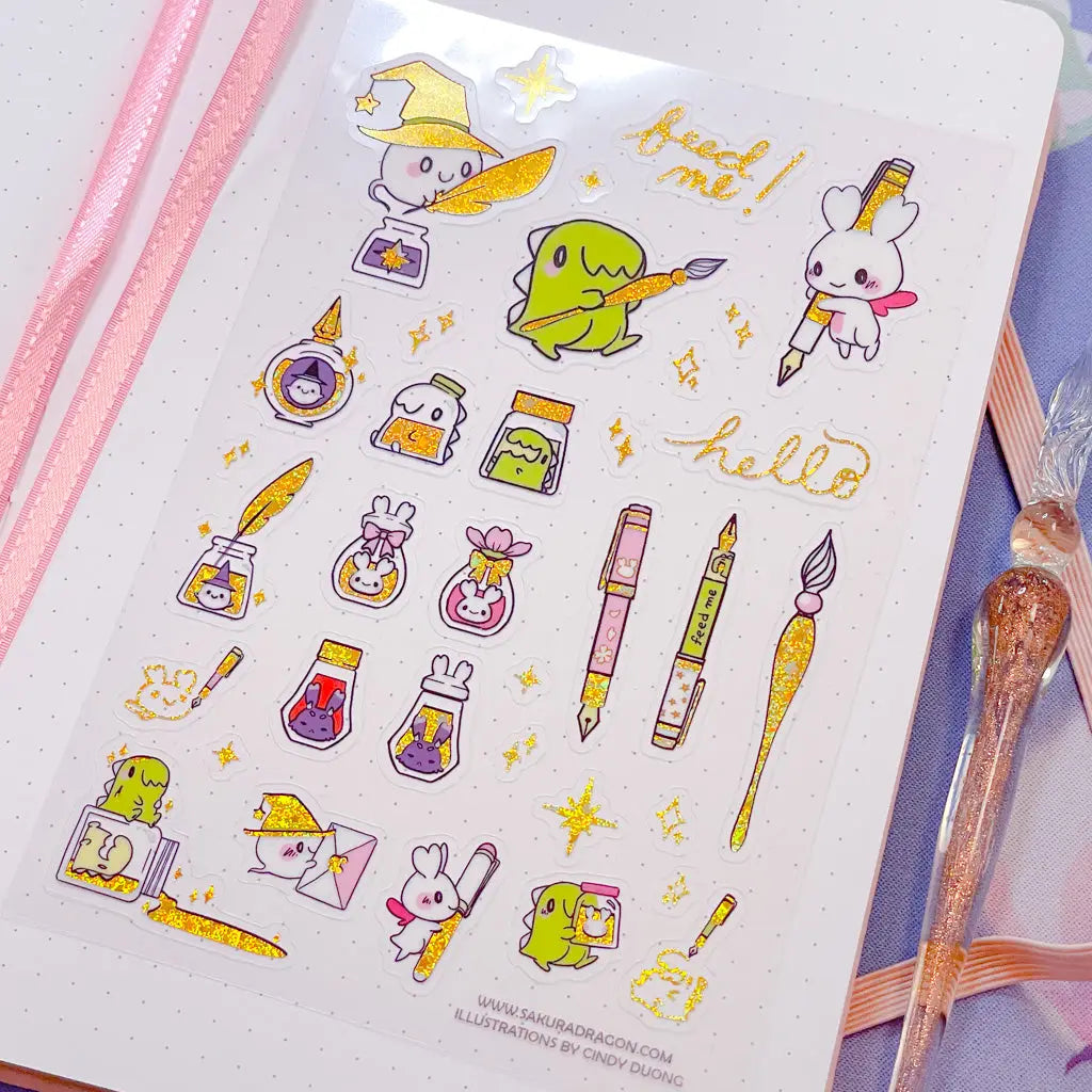 Sakuradragon Pen Pals Clear Sticker Sheet