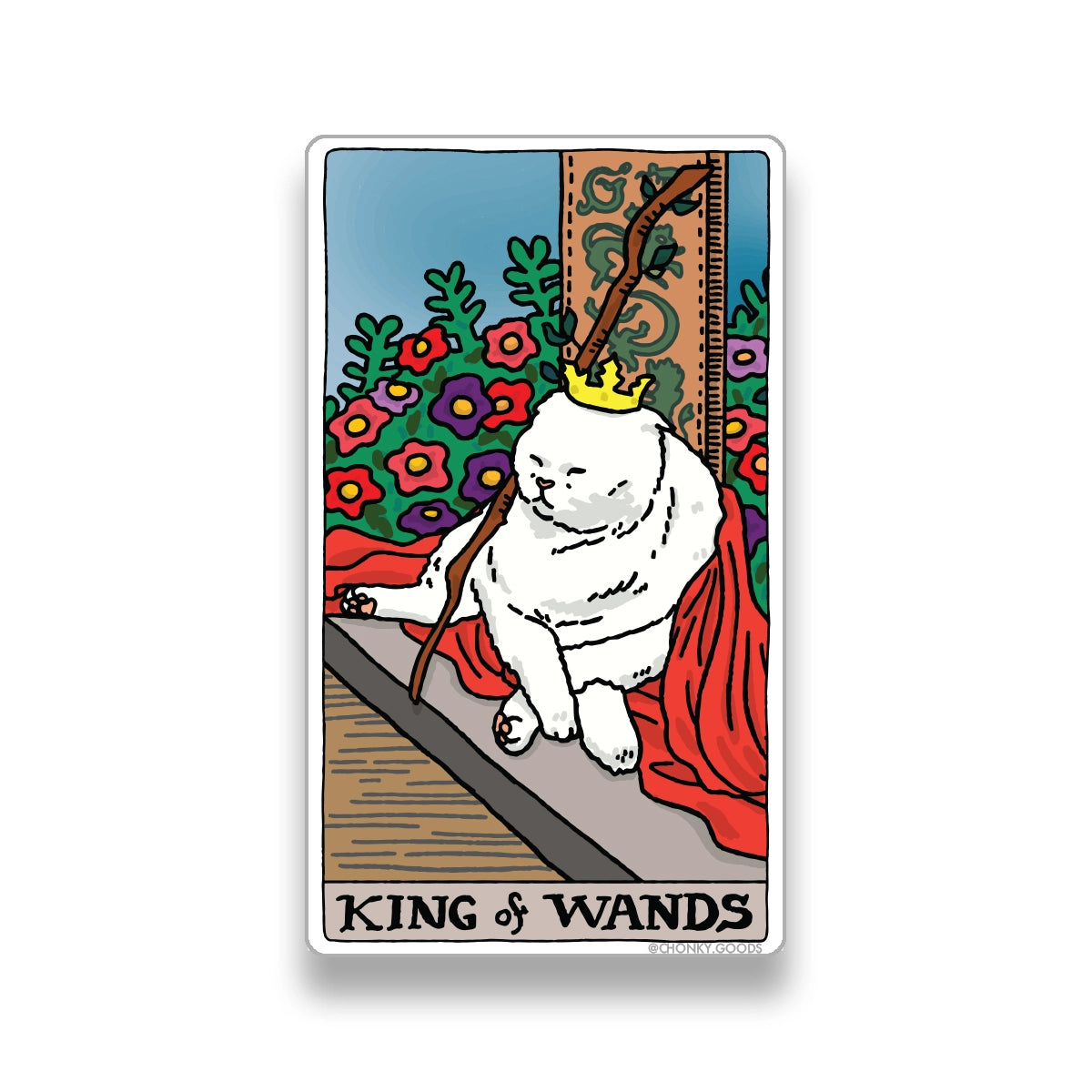 King of Wands Tarot Cat Meme Stickers (Minor Arcana)