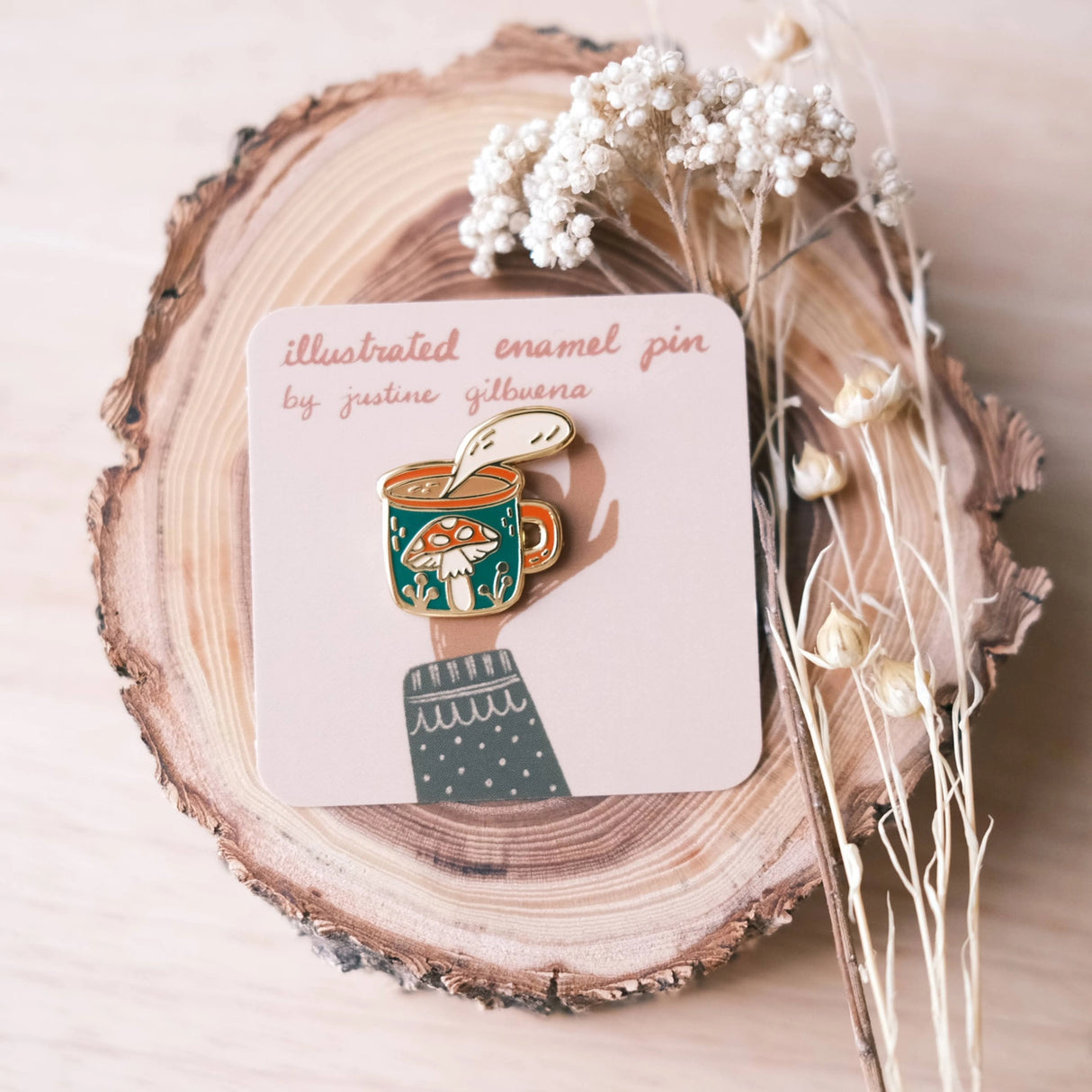 Mushroom Mug Enamel Pin
