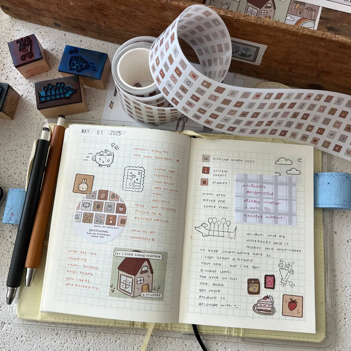 Patchwork Kiss Cut Sticker Roll