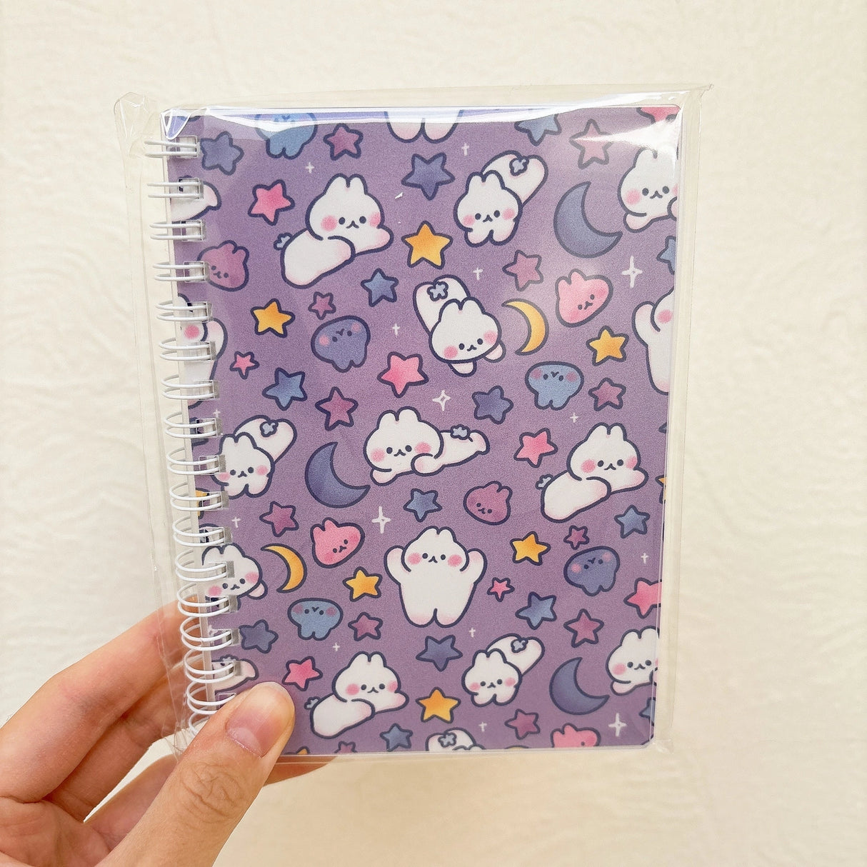 A6 Reusable Sticker Books - Purple Moon and Stars Bunny