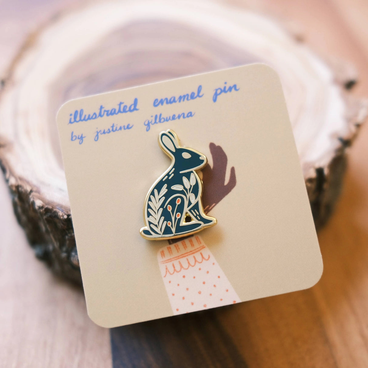Rabbit Rosemary and Sage Enamel Pin