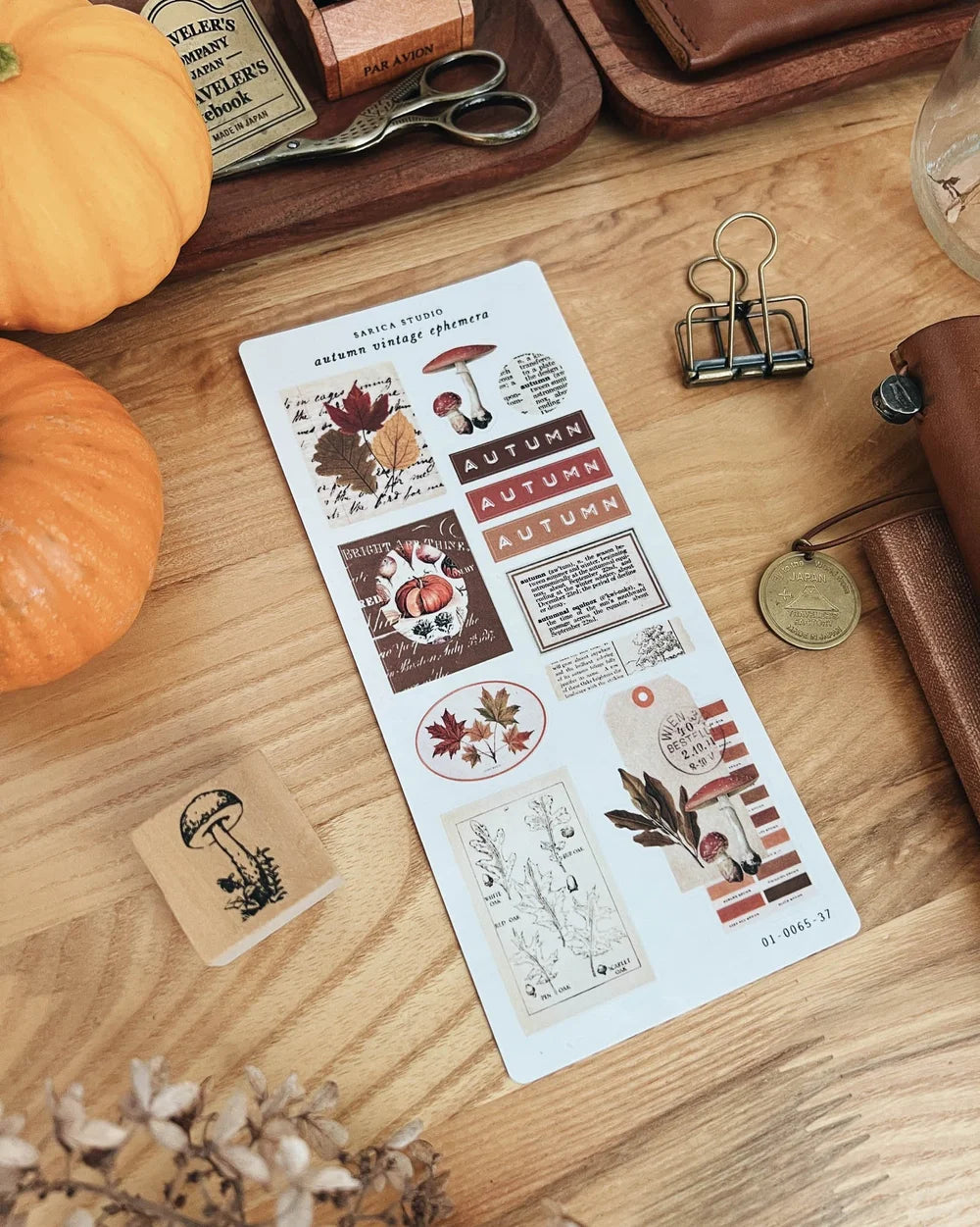 Sarica Studio Autumn Vintage Ephemera Stickers