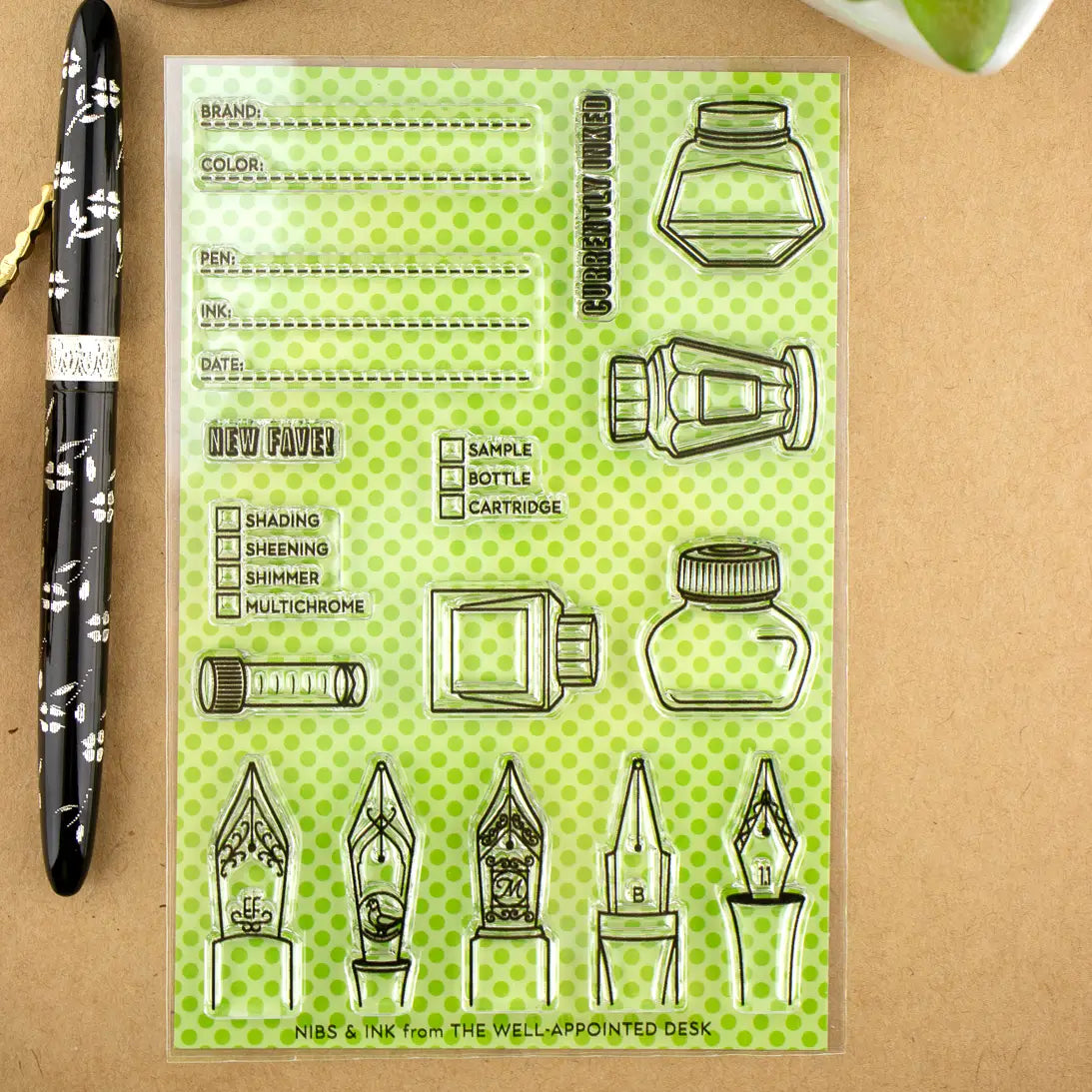 "Nibs & Ink" - 4"x6" Clear Stamp Set (16 Stamp Designs)