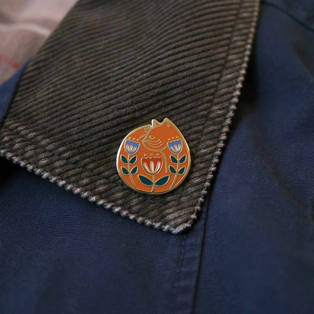 Cat Nap (Orange) Enamel Pin