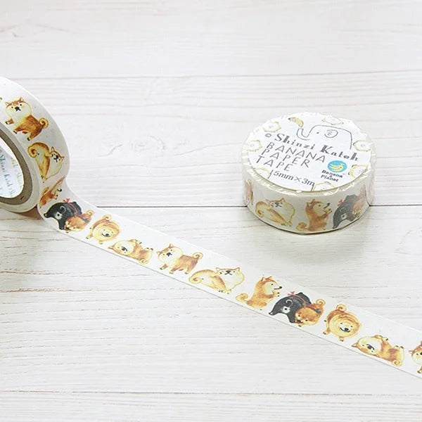 Shiba Inu Washi Tape Papel Plátano