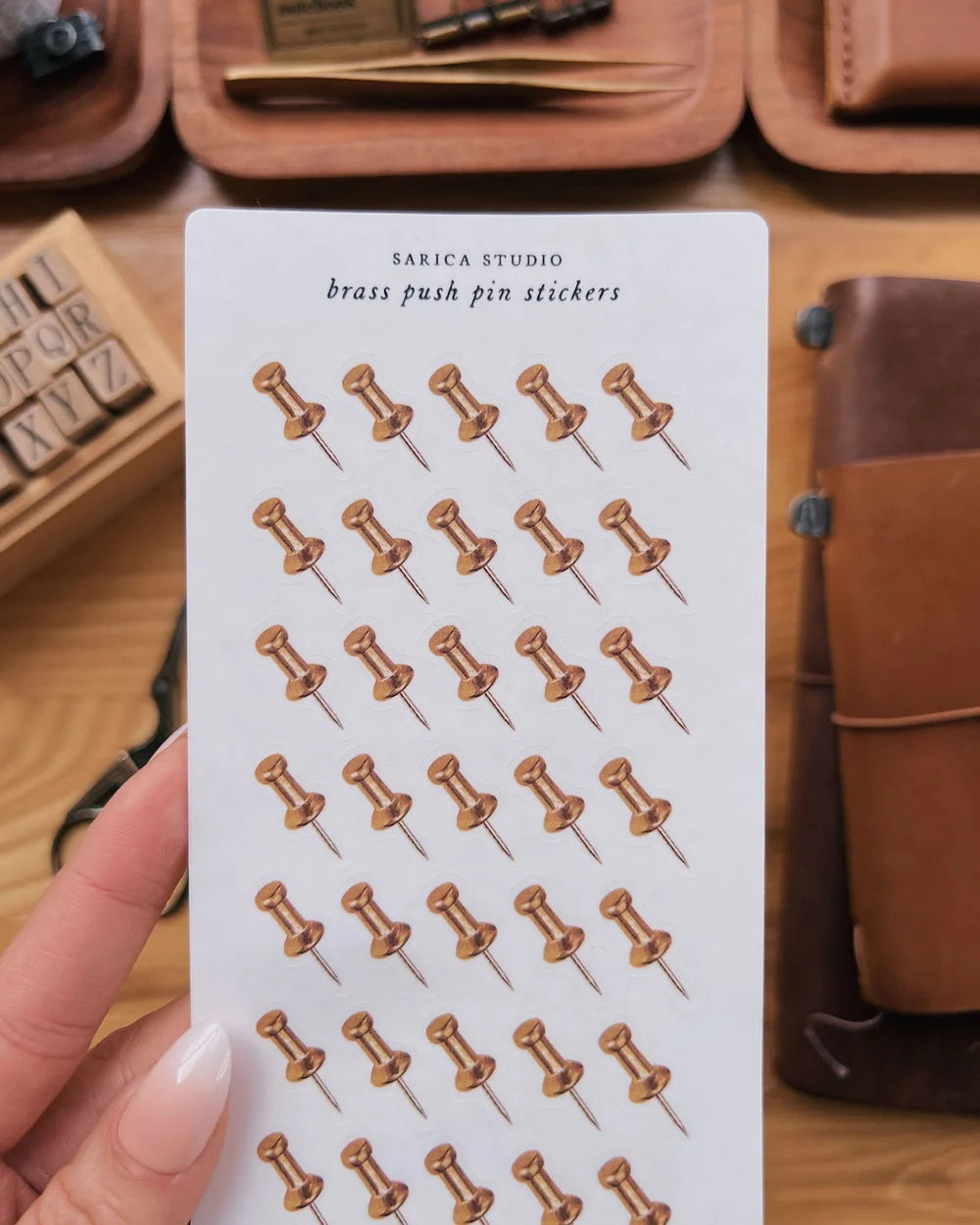 Sarica Studio Brass Push Pin Stickers