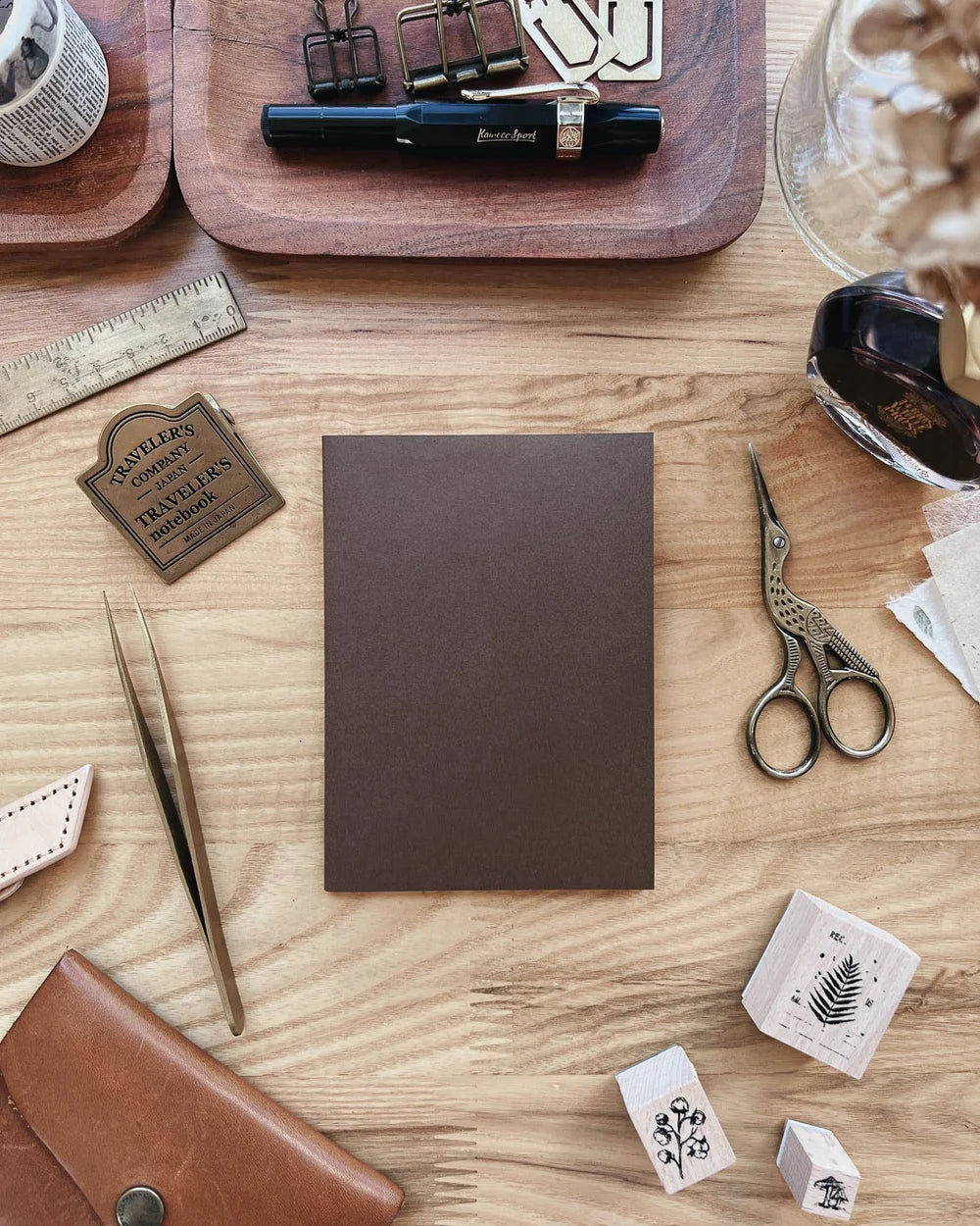 Sarica Studio Chestnut Brown Notebook (Passport TN Size)