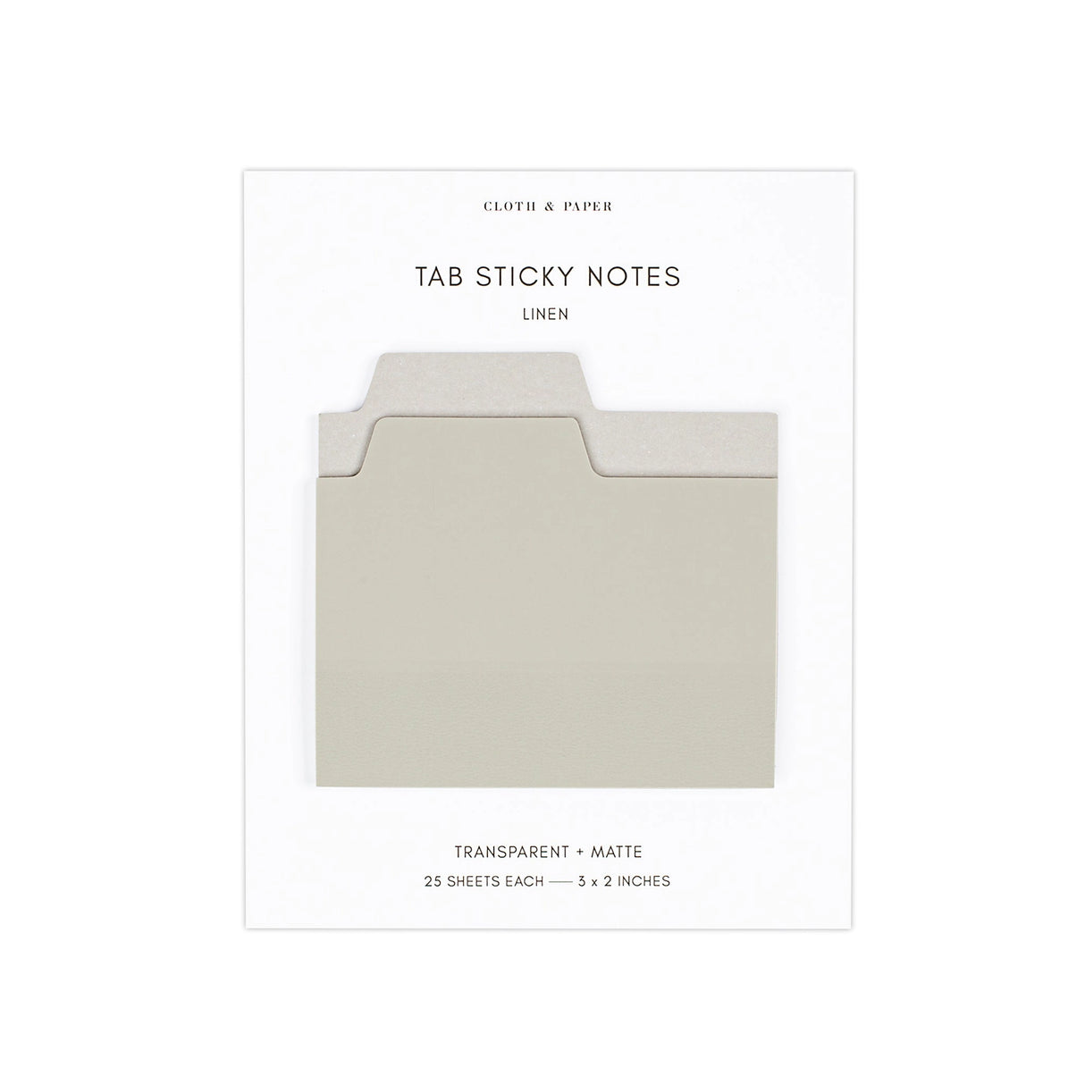 Blank Tab Sticky Note Set - Linen