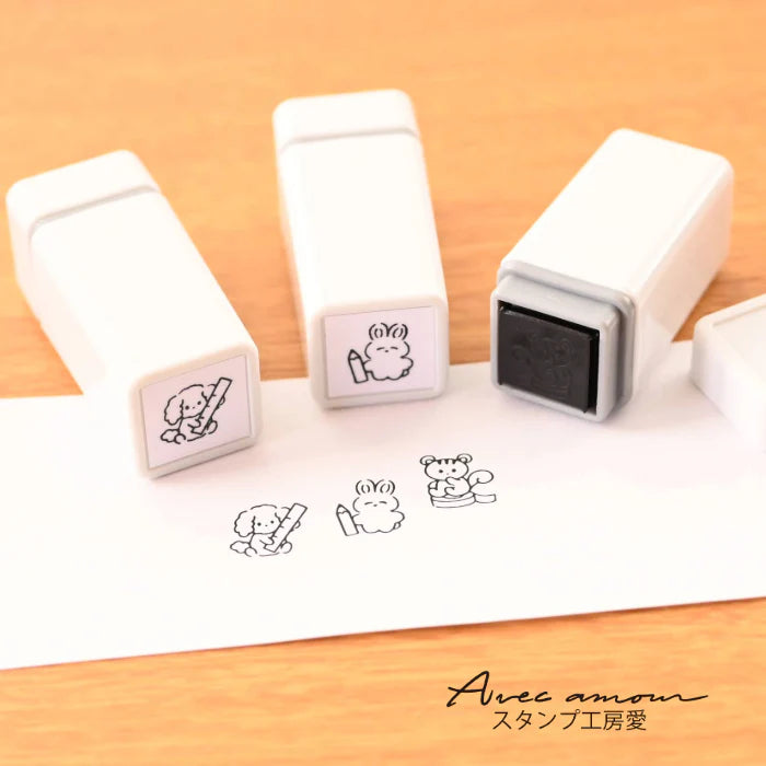 Stamp Studio Ai Set of 3 Mini Pre-Inked Stamp - Animals