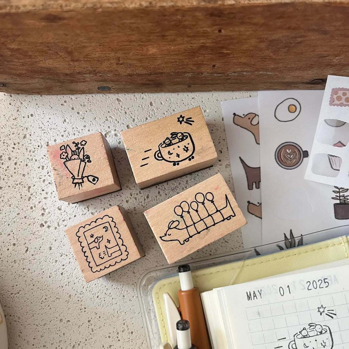 Farting Dog Wooden Stamp