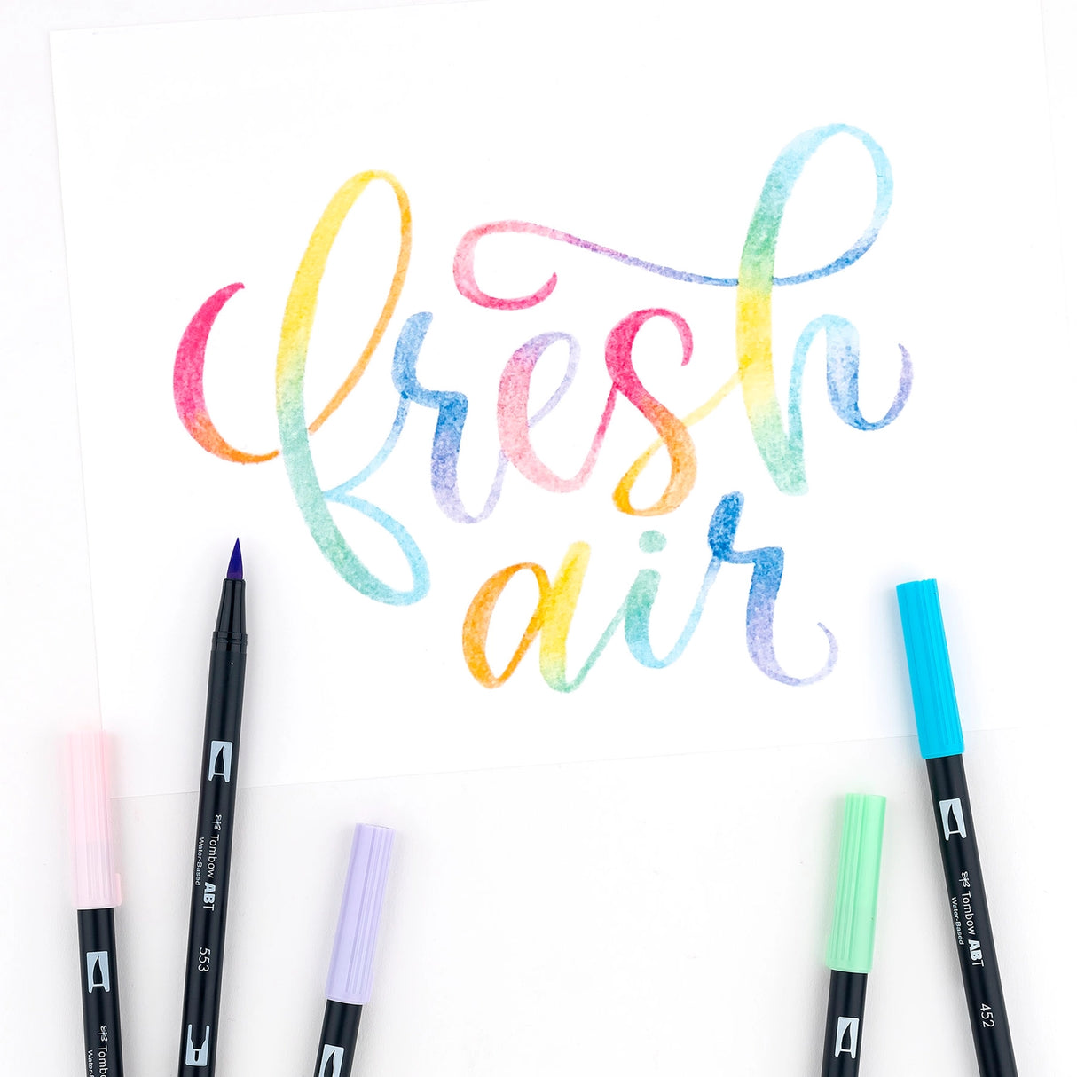 Dual Brush Pen, Pastel, 10-Pack +Free Fudenosuke