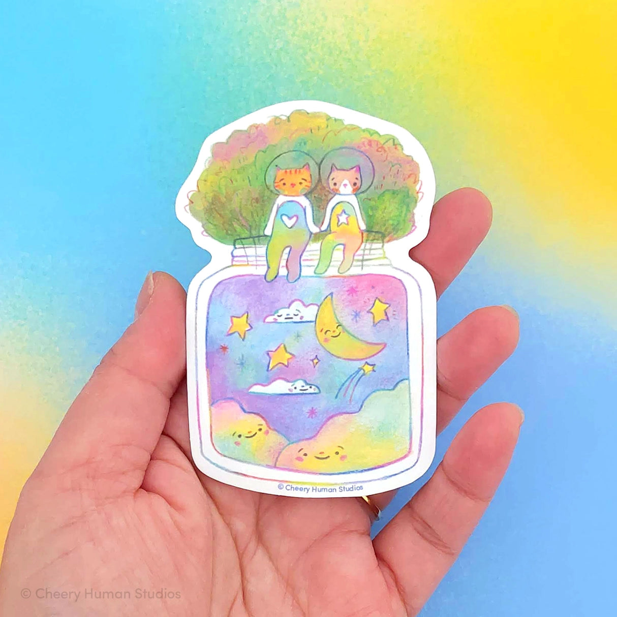 Tiny Worlds + Cats: Space Vinyl Sticker