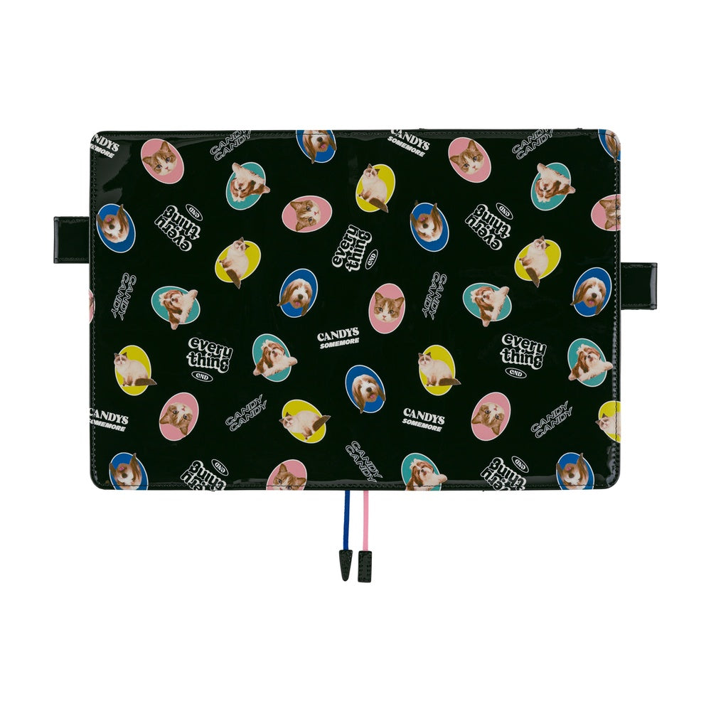 Hobonichi Techo A5 Cover - Candy Stripper: Random Dog & Cat (Black)