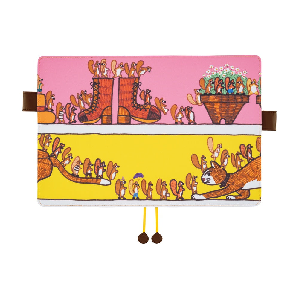 Hobonichi Techo A5 Cover - 100%ORANGE: Where’s the Squirrel Going
