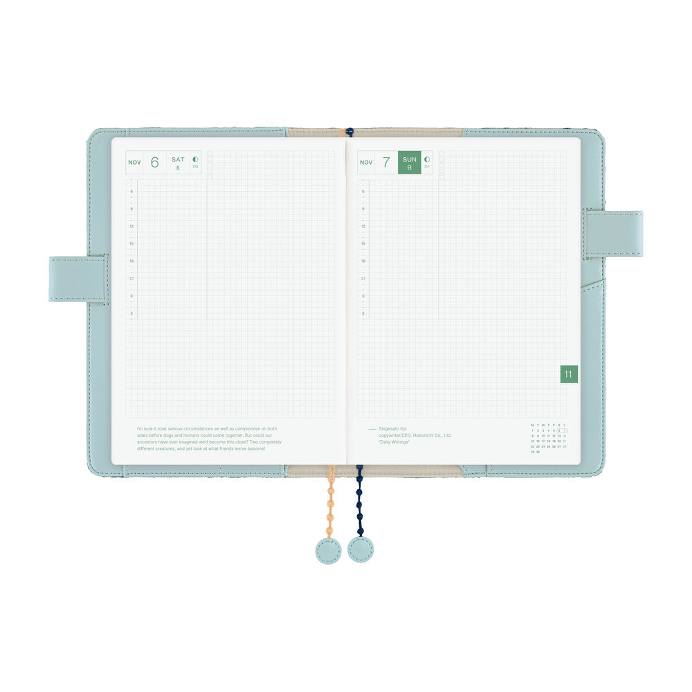 Hobonichi Techo A5 Cover - mina perhonen: felice (Blue)